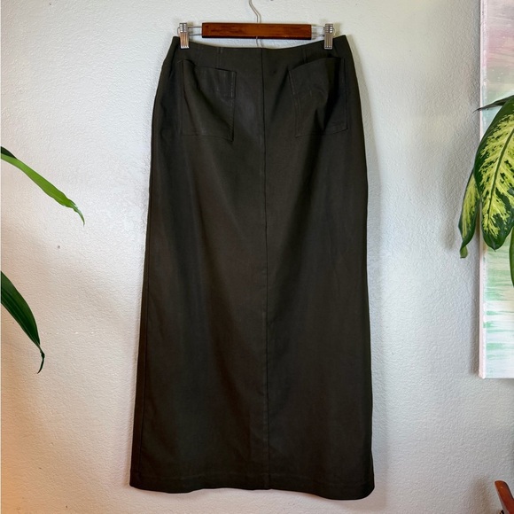 Harve Benard Dresses & Skirts - Harve Bernard Vintage Olive Green Front Pocket Bohemian Grunge Maxi Skirt 10